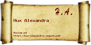 Hux Alexandra névjegykártya